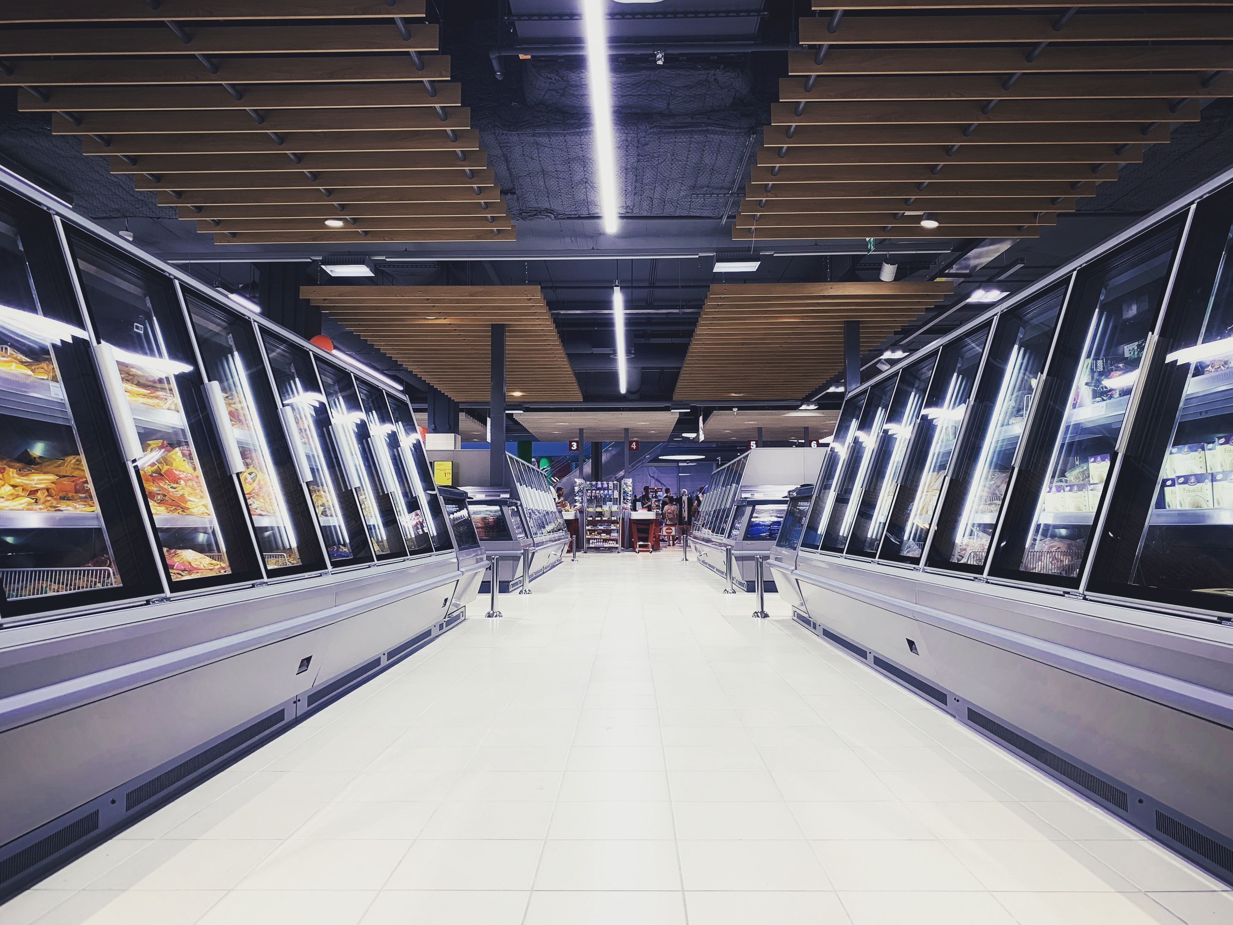 Empty supermarket aisle