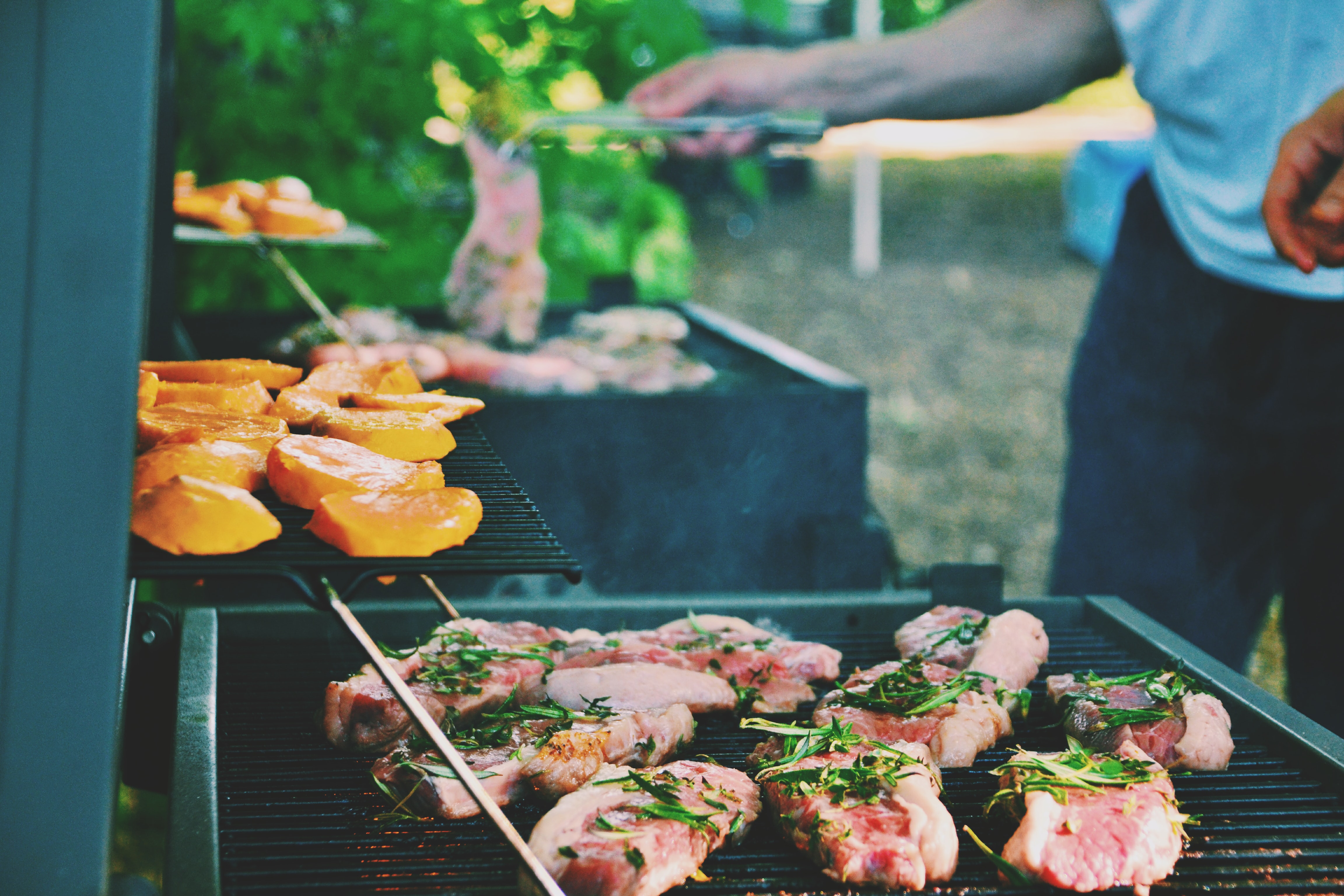 Meat on a home BBQ