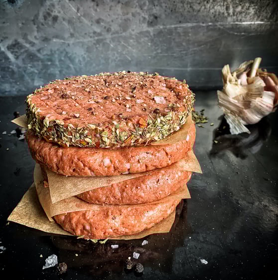 Soy-based vegan burgers