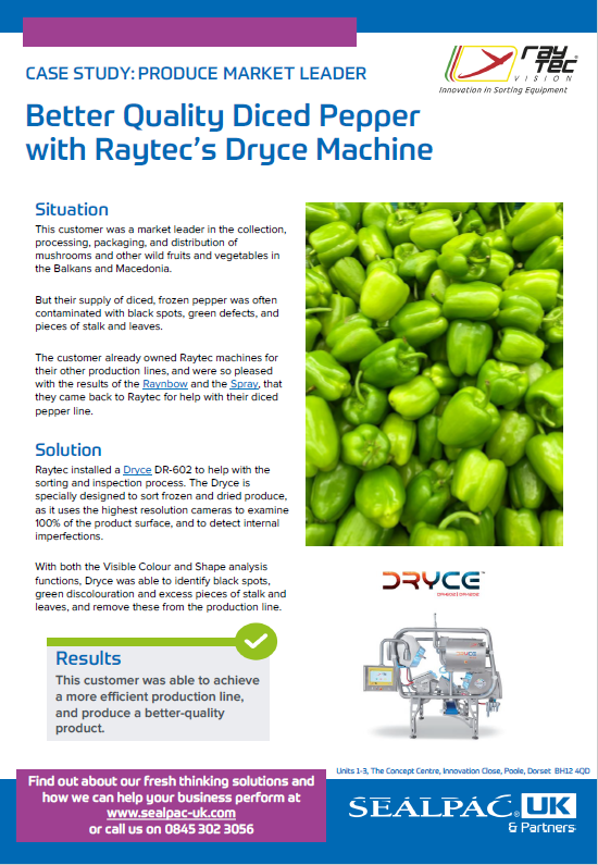 better quality diced pepper with Raytec Dryce case study preview image better quality diced pepper with Raytec Dryce case study preview image