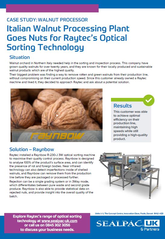 italian walnut processing plant goes nuts for raytecs optical sorting technology case study preview image