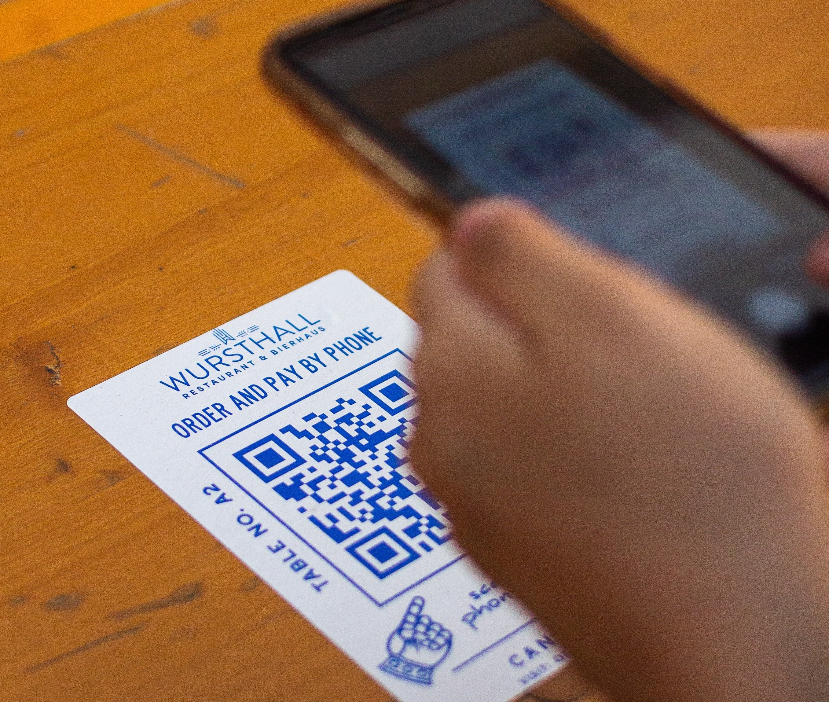 QR code for placing restaurant and bar orders